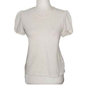 Madewell Top Womens XXS Cream Short Sleeve Round Neck Shirt